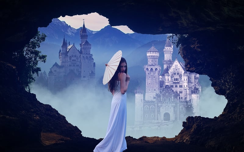Fantasy Landscape with Dragon